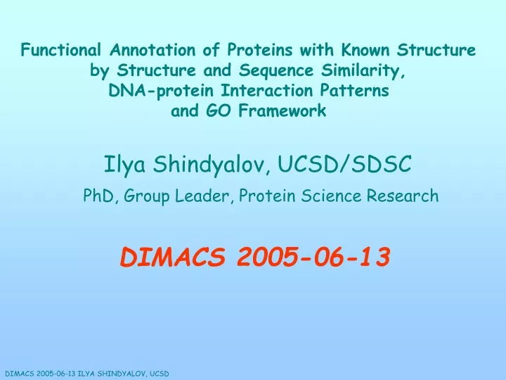 functional annotation of proteins with known