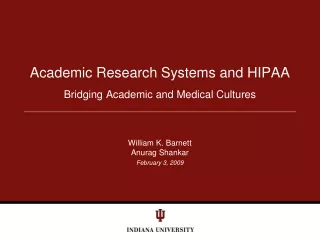 Academic Research Systems and HIPAA