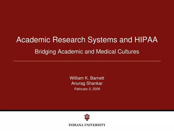 academic research systems and hipaa