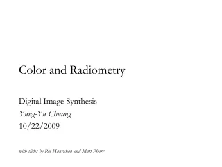 Color and Radiometry
