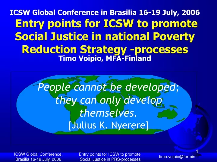 icsw global conference in brasilia 16 19 july