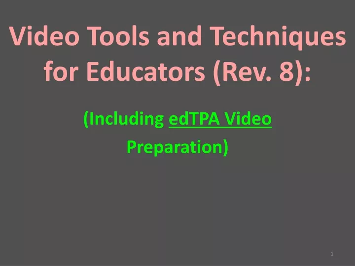 video tools and techniques for educators