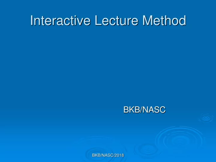 interactive lecture method