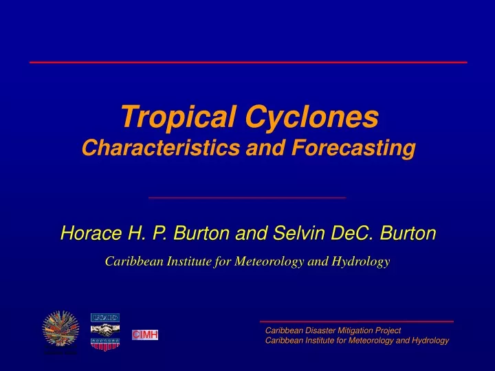 tropical cyclones characteristics and forecasting