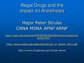 Illegal Drugs and the  Impact on Anesthesia