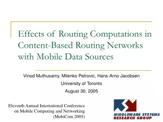 Effects of Routing Computations in Content-Based Routing Networks with Mobile Data Sources