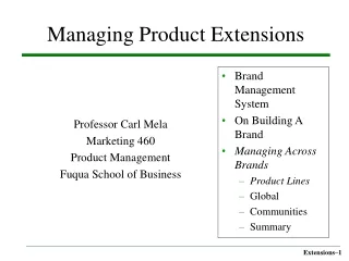 Managing Product Extensions