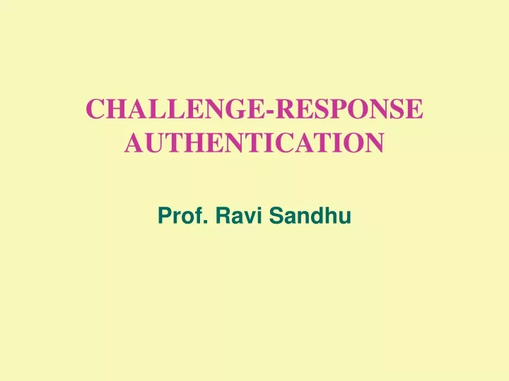 challenge response authentication