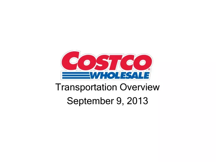 transportation overview september 9 2013