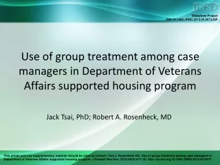 Jack Tsai, PhD; Robert A. Rosenheck, MD