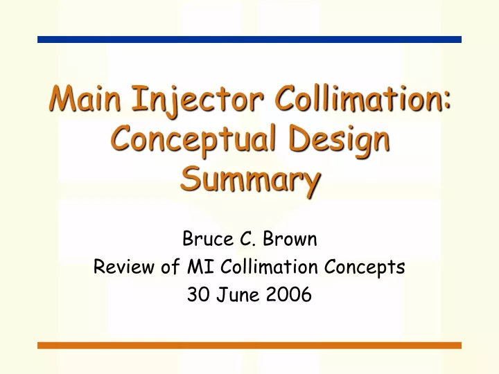 main injector collimation conceptual design summary