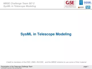 SysML in Telescope Modeling