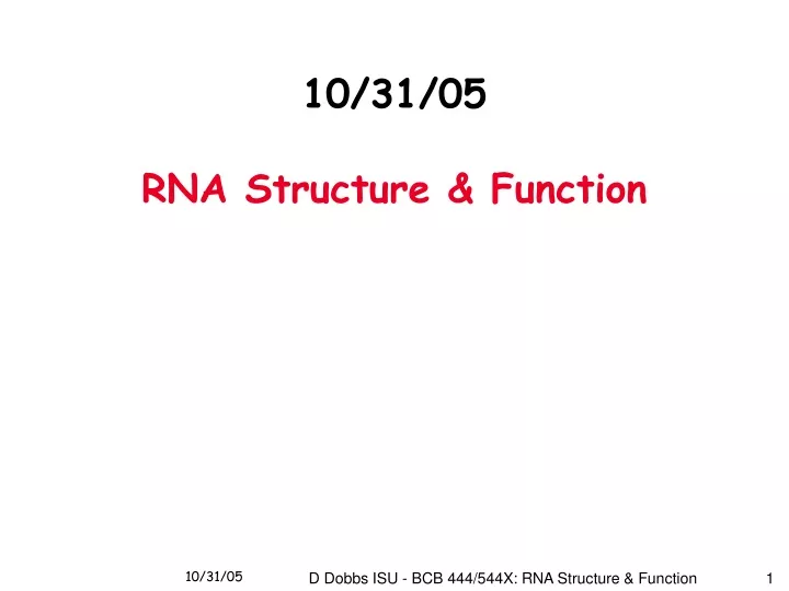 10 31 05 rna structure function