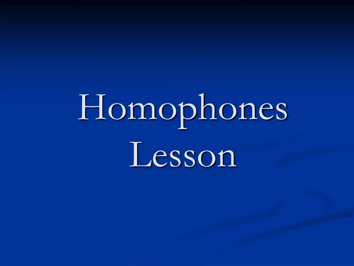 homophones lesson