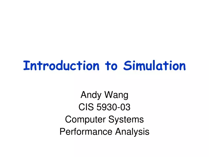 introduction to simulation