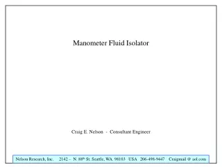 Manometer Fluid Isolator