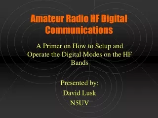 Amateur Radio HF Digital Communications