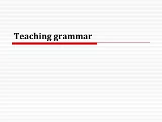 Teaching grammar