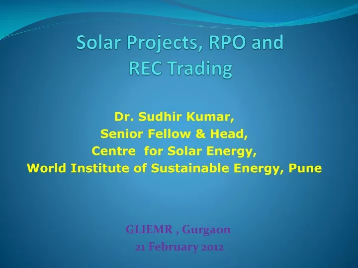 solar projects rpo and rec trading