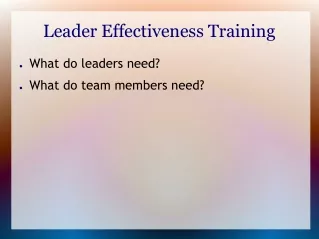 Leader Effectiveness Training