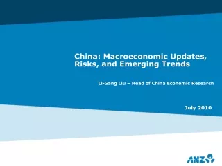 China: Macroeconomic Updates, Risks, and Emerging Trends