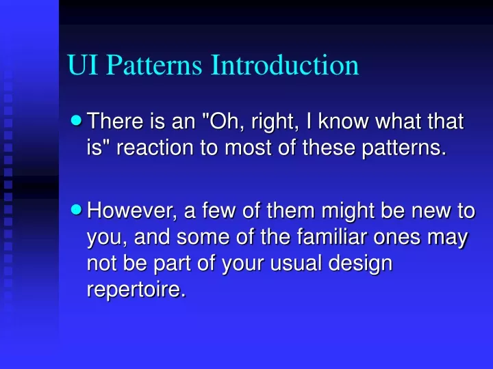 ui patterns introduction