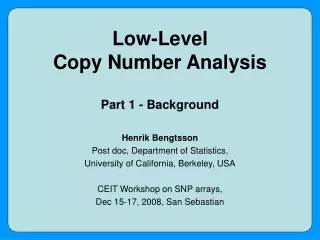 Low-Level Copy Number Analysis Part 1 - Background