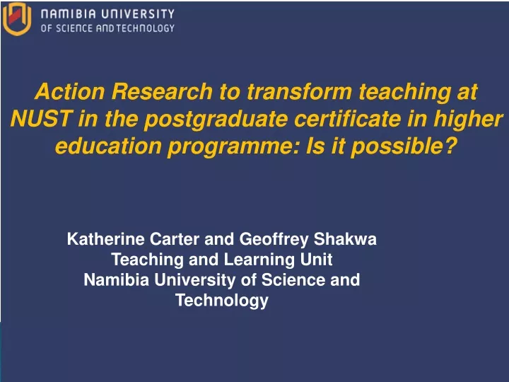 action research to transform teaching at nust