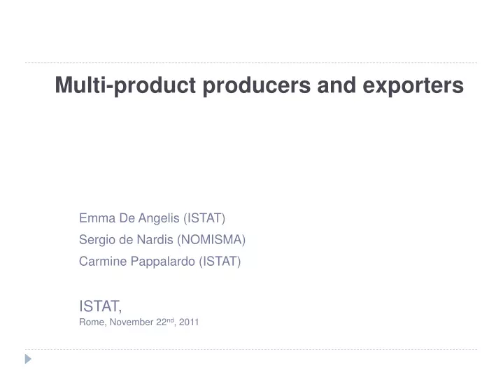 multi product producers and exporters