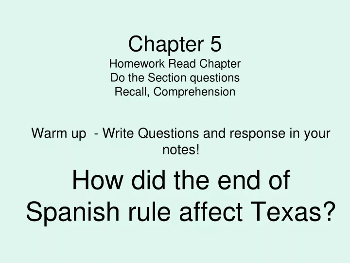 chapter 5 homework read chapter do the section questions recall comprehension