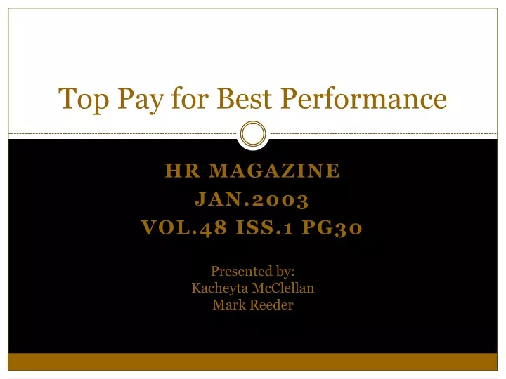 top pay for best performance