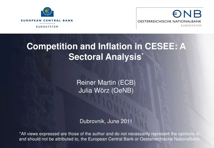 competition and inflation in cesee a sectoral