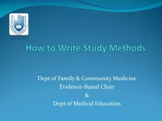 How to Write Study Methods