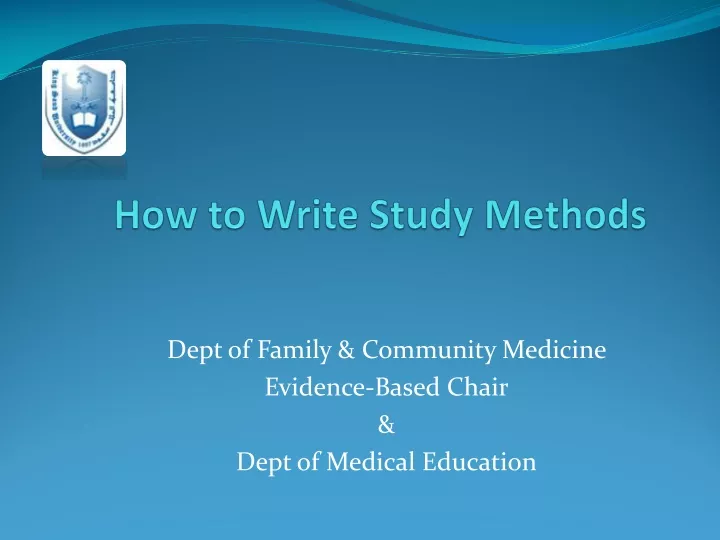 how to write study methods