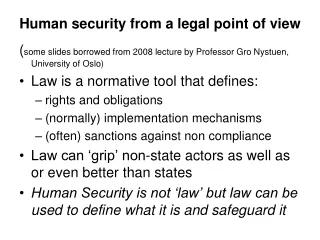 Human security from a legal point of view