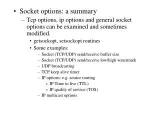 Socket options: a summary