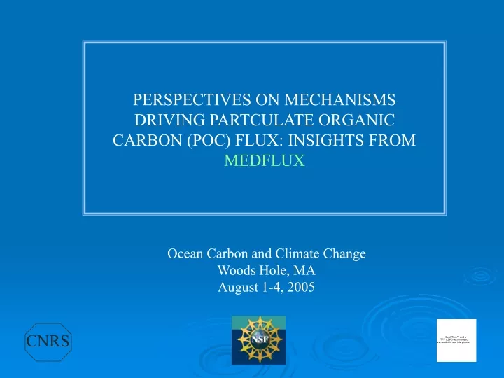 perspectives on mechanisms driving partculate