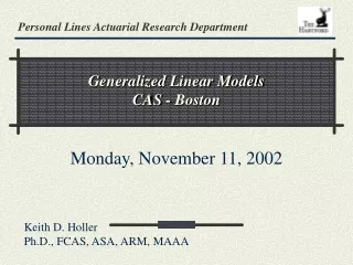 Generalized Linear Models CAS - Boston