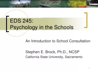 EDS 245: Psychology in the Schools