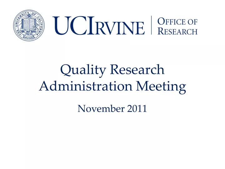 quality research administration meeting