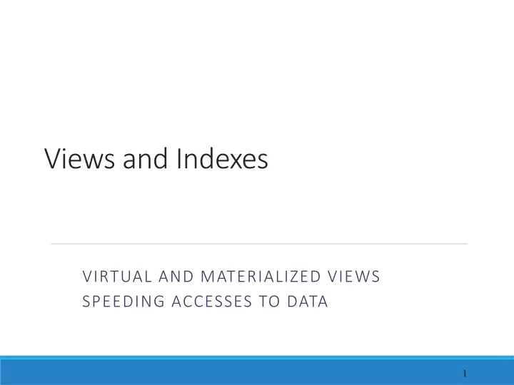 views and indexes