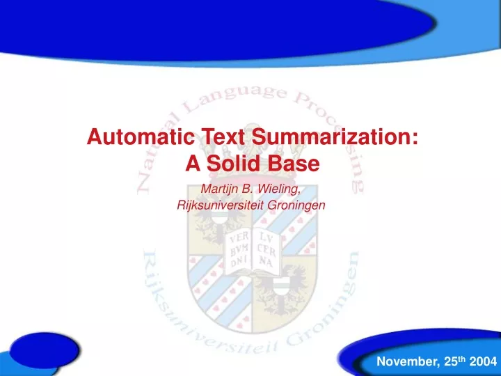 automatic text summarization a solid base