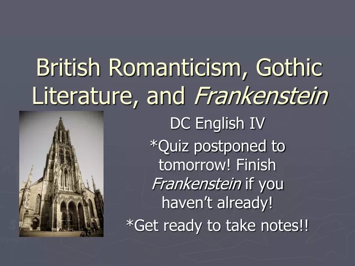 british romanticism gothic literature and frankenstein