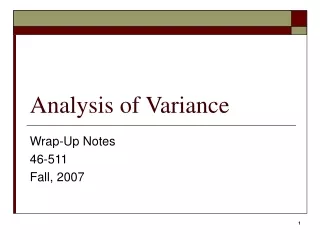 Analysis of Variance