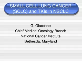 SMALL CELL LUNG CANCER (SCLC) and TKIs in NSCLC