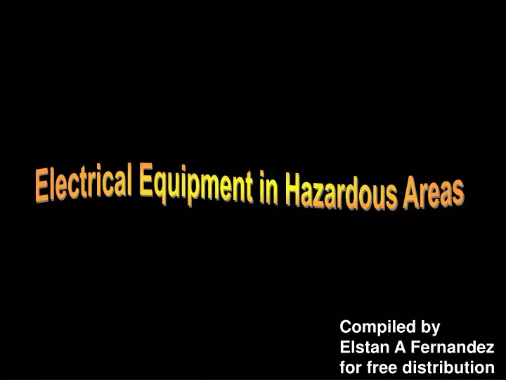 electrical equipment in hazardous areas