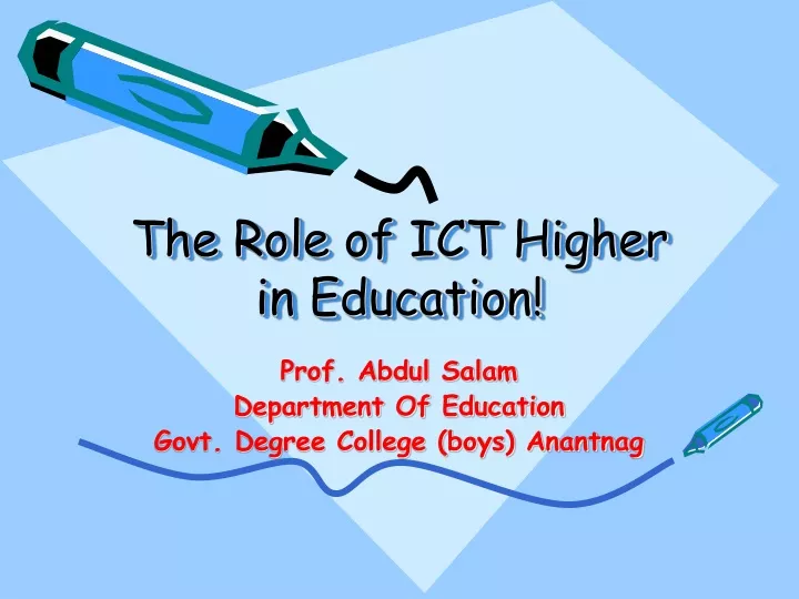 the role of ict higher in education