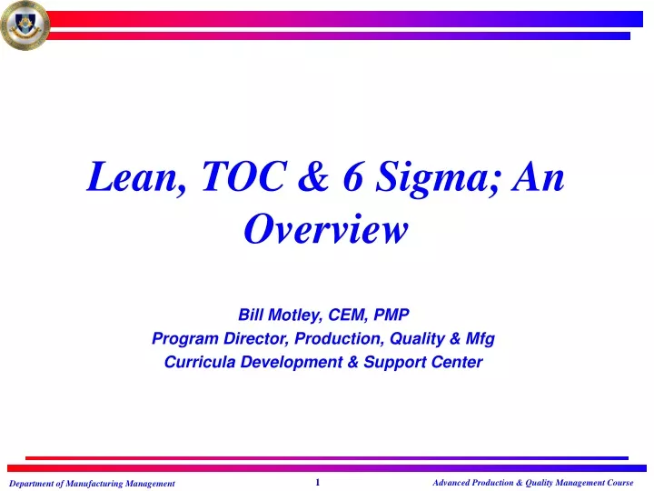 lean toc 6 sigma an overview