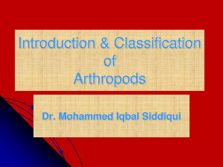 introduction classification of arthropods