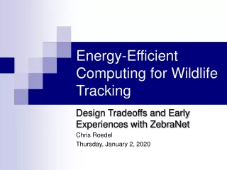 Energy-Efficient Computing for Wildlife Tracking